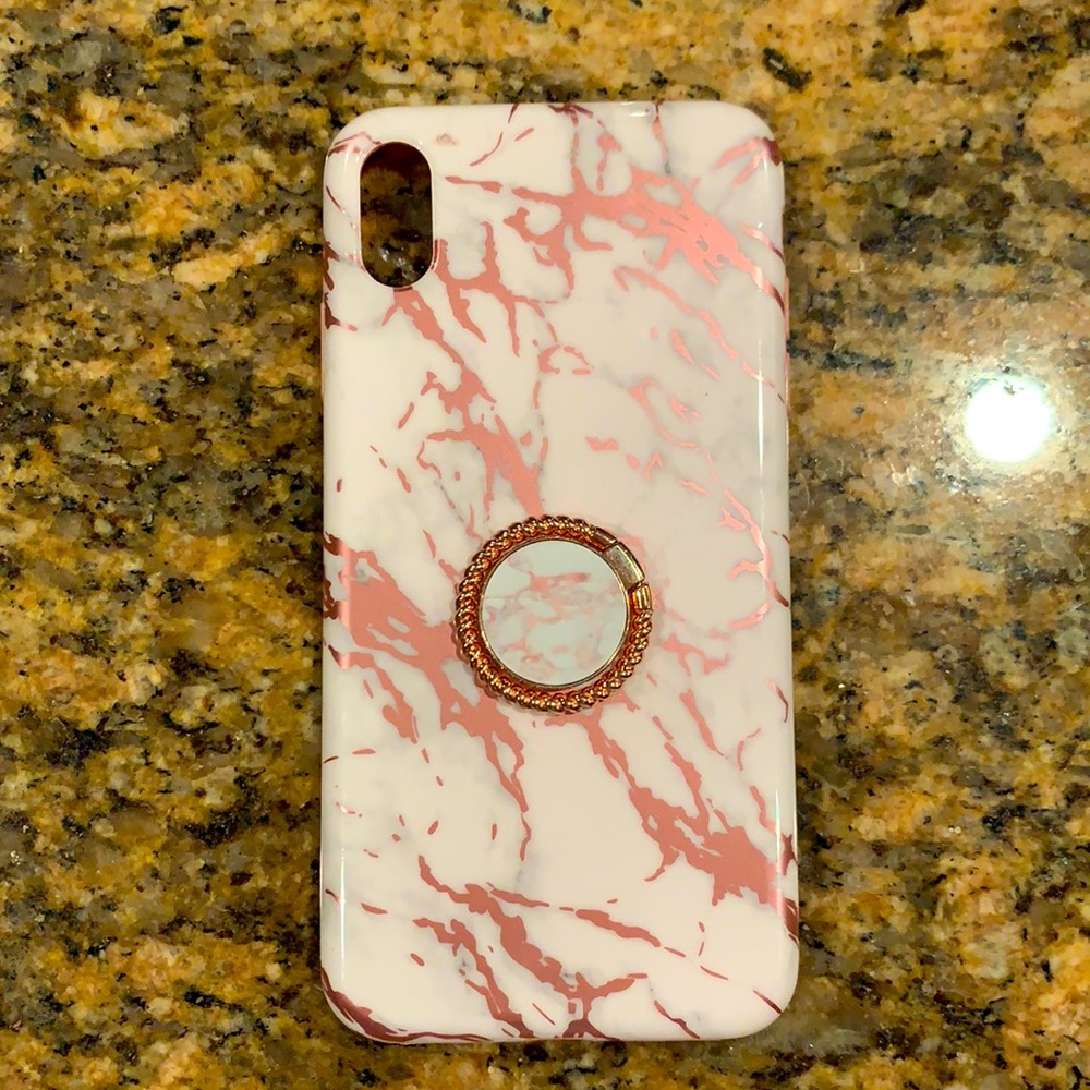 Pink and white marble iPhone XS Max case